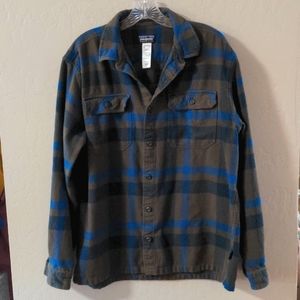 Patagonia Men's Flannel - Olive/Charcoal, Navy, Blue plaid (Organic Cotton)